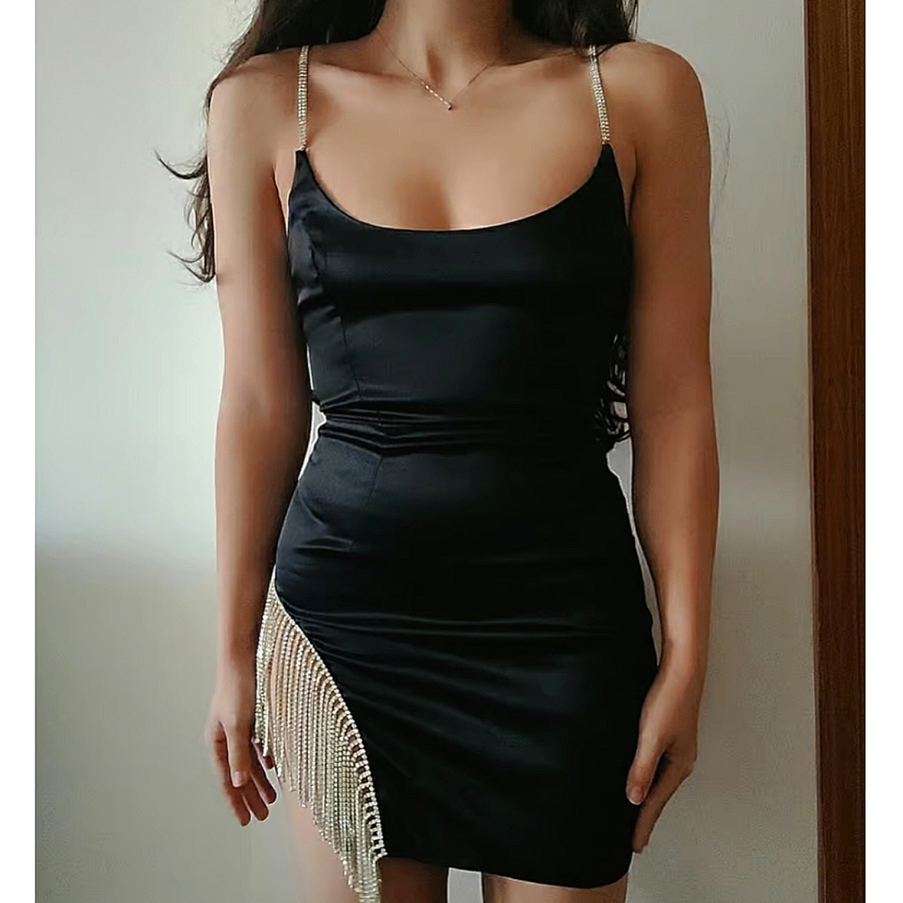 OH POLLY Black Rhinestone Dress, Size US 6 Never Worn